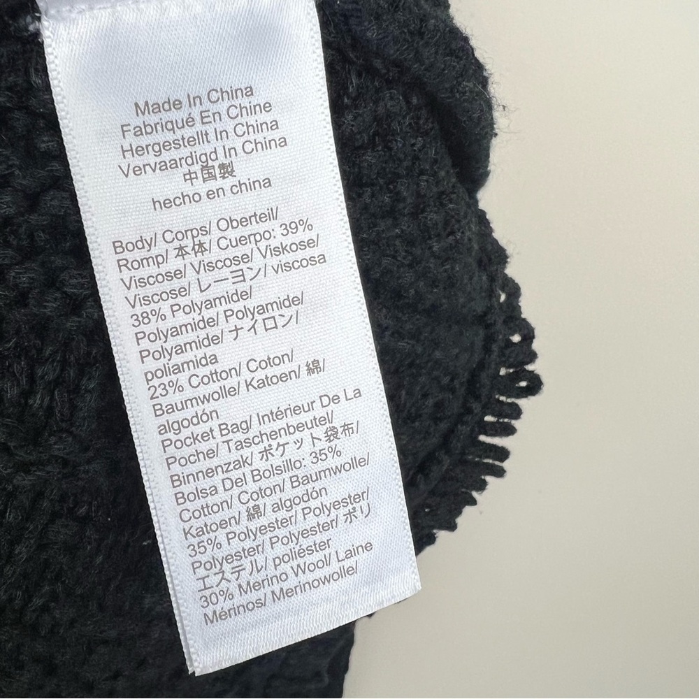 J. Crew Textured Cable-Knit Lady Jacket with Fringe Small Black - Picture 6 of 10